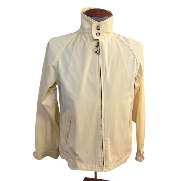 London Fog Men’s Vintage Butter Yellow Windbreaker Sz. 40 Zip Up 2-Button Collar - Picture 1 of 11